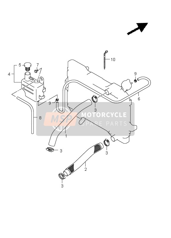 Suzuki LT-R450(Z) QUADRACER 2011 Radiator Hose for a 2011 Suzuki LT-R450(Z) QUADRACER