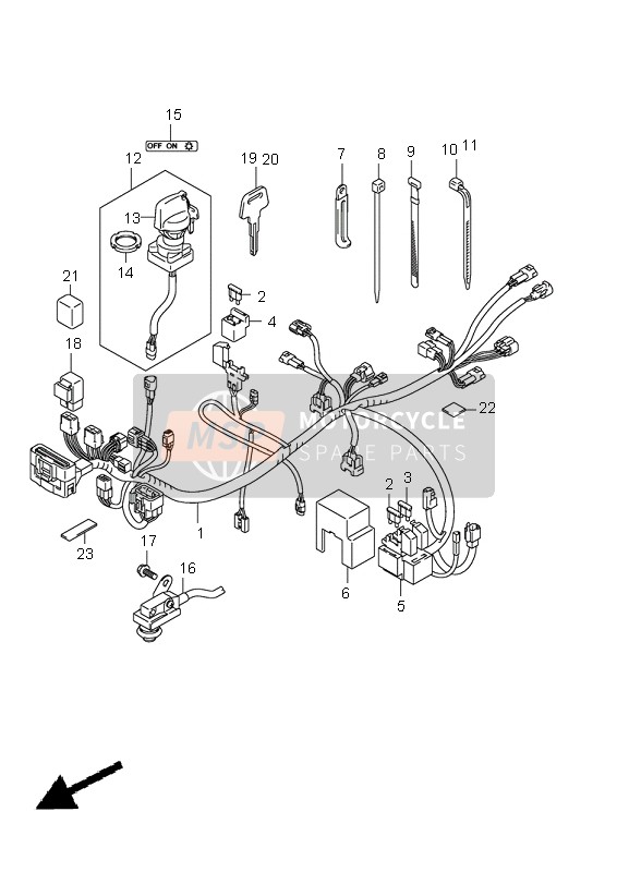 Suzuki LT-R450(Z) QUADRACER 2011 Wiring Harness (LT-R450) for a 2011 Suzuki LT-R450(Z) QUADRACER