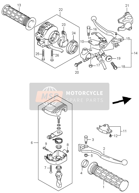 Suzuki LT-F250 OZARK 2002 Handle Lever for a 2002 Suzuki LT-F250 OZARK