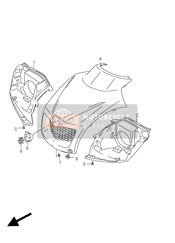 Suzuki LT-F250 OZARK 2011 Boîtier de phare pour un 2011 Suzuki LT-F250 OZARK