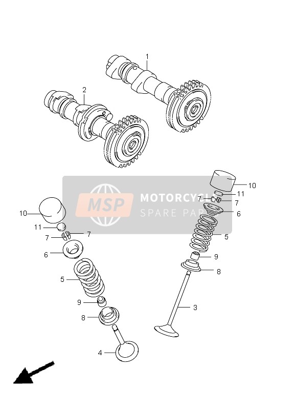 Suzuki LT-A750X(Z) KINGQUAD AXi 4X4 2011 Nokkenas & Klep voor een 2011 Suzuki LT-A750X(Z) KINGQUAD AXi 4X4