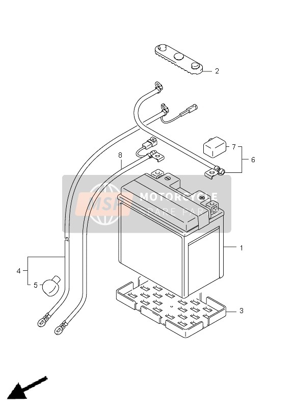 Suzuki LT-A750X(Z) KINGQUAD AXi 4X4 2011 Batterie pour un 2011 Suzuki LT-A750X(Z) KINGQUAD AXi 4X4