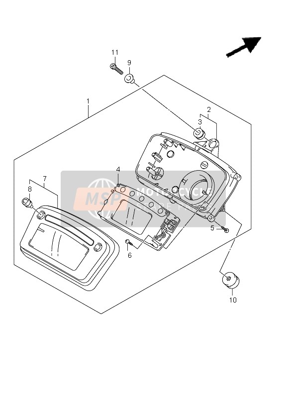 Suzuki LT-A750X(Z) KINGQUAD AXi 4X4 2011 Snelheidsmeter (LT-A750X P28) voor een 2011 Suzuki LT-A750X(Z) KINGQUAD AXi 4X4