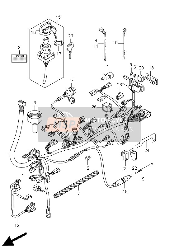 Suzuki LT-A750X(Z) KINGQUAD AXi 4X4 2011 Wiring Harness (LT-A750XZ P33) for a 2011 Suzuki LT-A750X(Z) KINGQUAD AXi 4X4