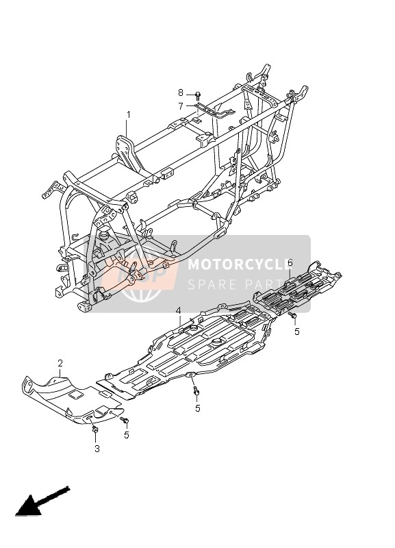 Suzuki LT-A750X(Z) KINGQUAD AXi 4X4 2011 Frame voor een 2011 Suzuki LT-A750X(Z) KINGQUAD AXi 4X4