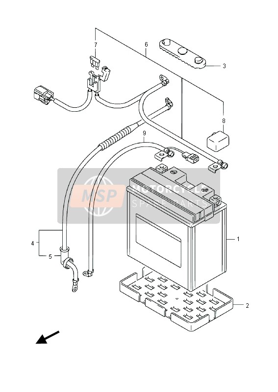 Suzuki LT-A500XP(Z) KINGQUAD AXi 4x4 2014 Batterie pour un 2014 Suzuki LT-A500XP(Z) KINGQUAD AXi 4x4