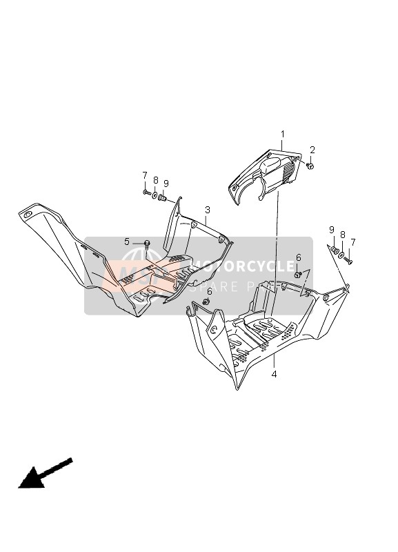 Suzuki LT-A750X(Z) KINGQUAD AXi 4X4 2011 Mudguard for a 2011 Suzuki LT-A750X(Z) KINGQUAD AXi 4X4