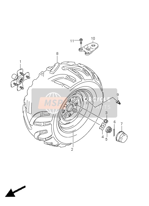 Roue arrière gauche (LT-A750XZ P33)