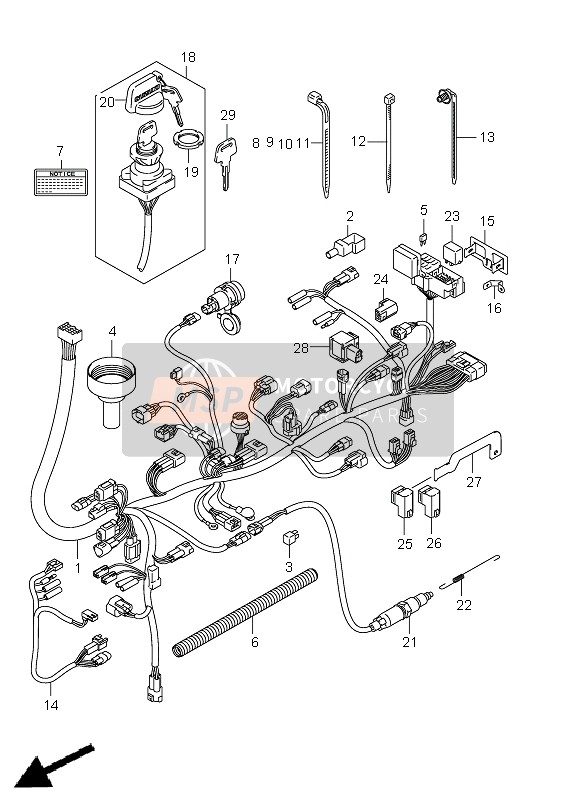 Suzuki LT-A750XP(Z) KINGQUAD AXi 4x4 2011 Wiring Harness (LT-A750XP P33) for a 2011 Suzuki LT-A750XP(Z) KINGQUAD AXi 4x4