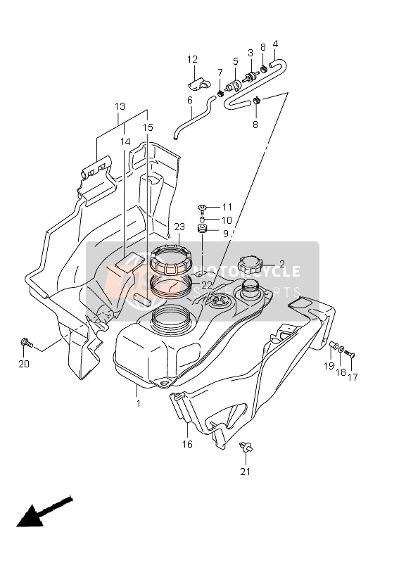 Suzuki LT-A750XP(Z) KINGQUAD AXi 4x4 2011 Réservoir d'essence pour un 2011 Suzuki LT-A750XP(Z) KINGQUAD AXi 4x4