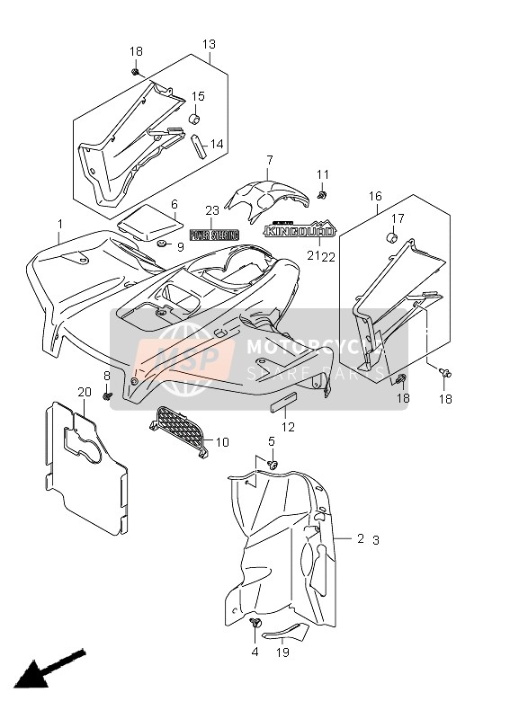 Suzuki LT-A750XP(Z) KINGQUAD AXi 4x4 2011 Front Fender (LT-A750XP P33) for a 2011 Suzuki LT-A750XP(Z) KINGQUAD AXi 4x4