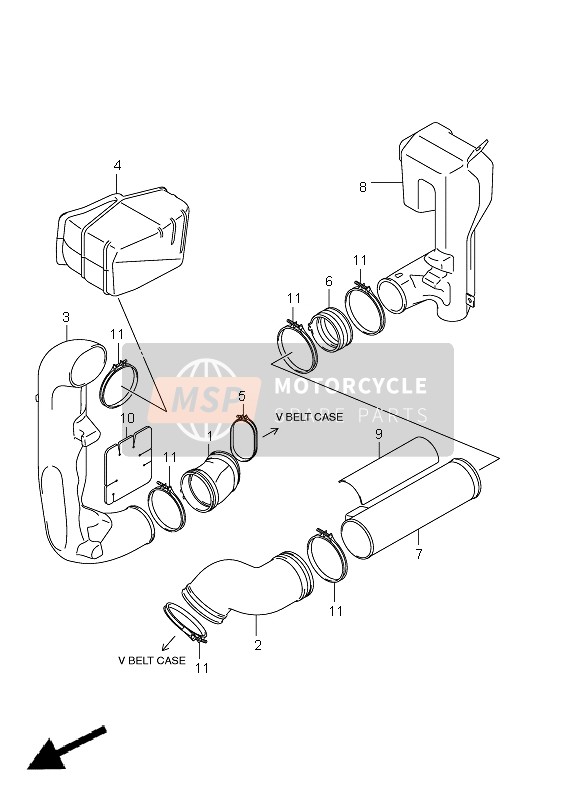 Suzuki LT-A500XP(Z) KINGQUAD AXi 4x4 2011 Cooling Duct for a 2011 Suzuki LT-A500XP(Z) KINGQUAD AXi 4x4