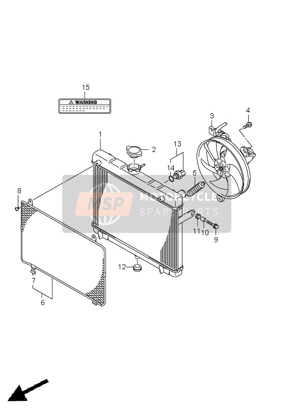 Suzuki LT-A500XP(Z) KINGQUAD AXi 4x4 2011 Radiator (LT-A500XP P33) for a 2011 Suzuki LT-A500XP(Z) KINGQUAD AXi 4x4