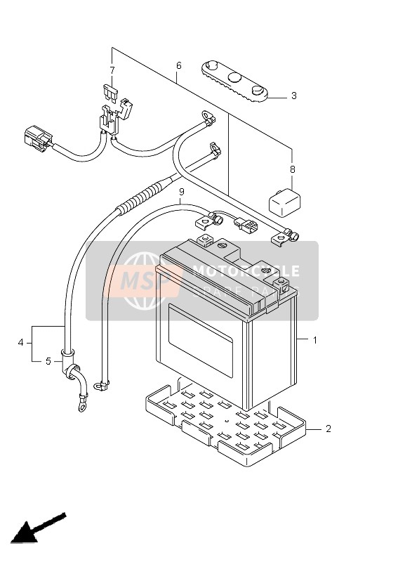 Suzuki LT-A500XP(Z) KINGQUAD AXi 4x4 2011 Batterie pour un 2011 Suzuki LT-A500XP(Z) KINGQUAD AXi 4x4