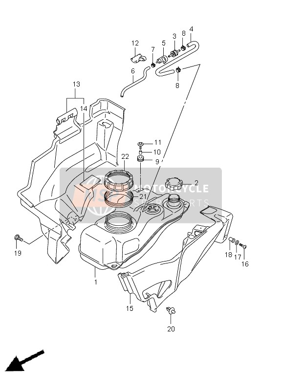 Suzuki LT-A500XP(Z) KINGQUAD AXi 4x4 2011 Fuel Tank for a 2011 Suzuki LT-A500XP(Z) KINGQUAD AXi 4x4