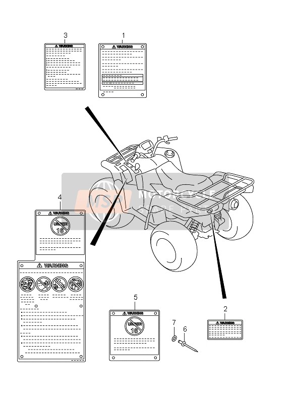 Suzuki LT-A500XP(Z) KINGQUAD AXi 4x4 2011 Label (LT-A500XPZ P28) for a 2011 Suzuki LT-A500XP(Z) KINGQUAD AXi 4x4