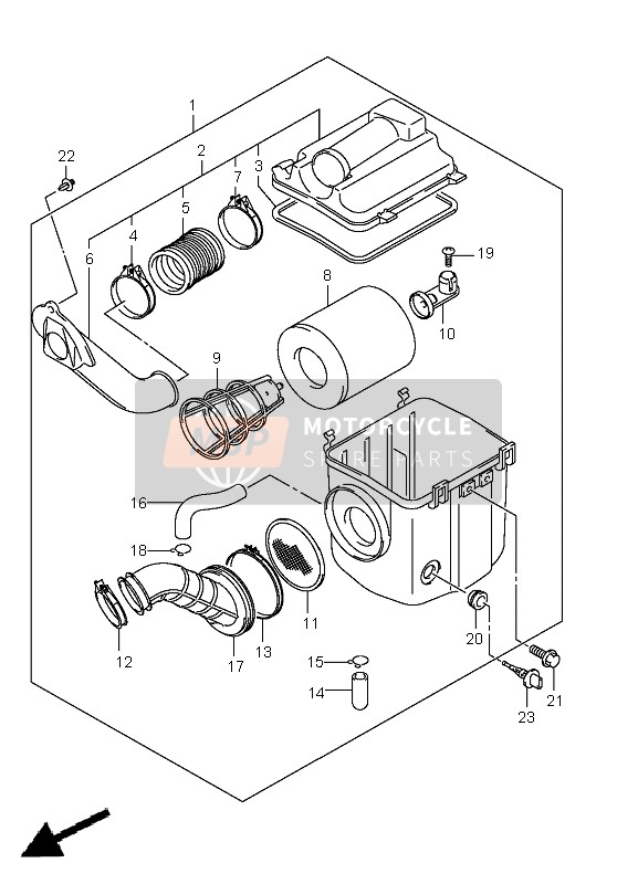 Suzuki LT-A400F(Z) KINGQUAD ASi 4x4 2011 Air Cleaner for a 2011 Suzuki LT-A400F(Z) KINGQUAD ASi 4x4