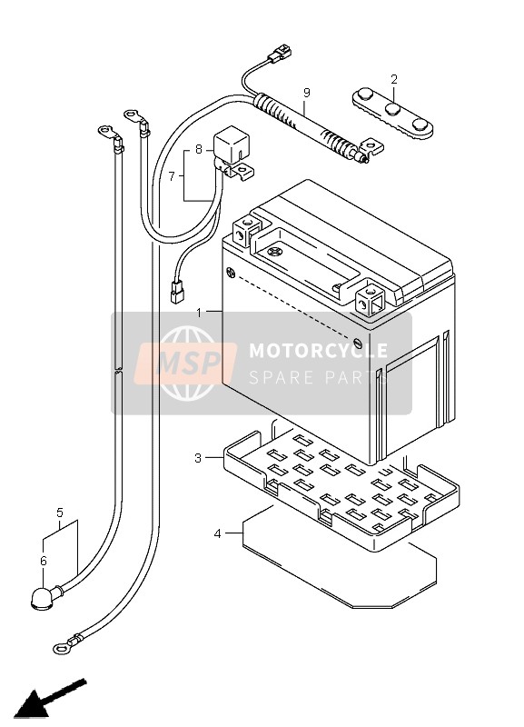 Suzuki LT-A400F(Z) KINGQUAD ASi 4x4 2011 Batterie pour un 2011 Suzuki LT-A400F(Z) KINGQUAD ASi 4x4