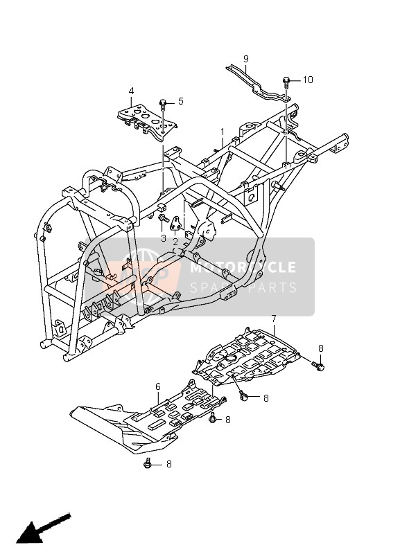 Suzuki LT-A400F(Z) KINGQUAD ASi 4x4 2011 RAHMEN für ein 2011 Suzuki LT-A400F(Z) KINGQUAD ASi 4x4