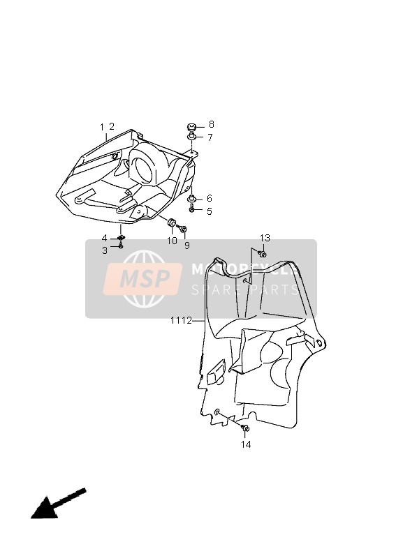 Suzuki LT-A400F(Z) KINGQUAD ASi 4x4 2011 Boîtier de lampe avant pour un 2011 Suzuki LT-A400F(Z) KINGQUAD ASi 4x4