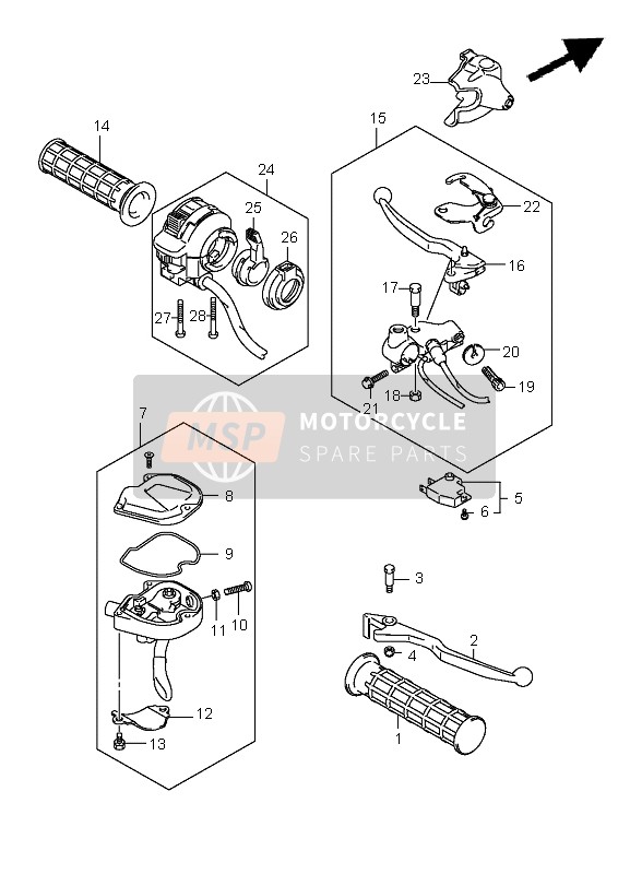 Suzuki LT-A400F(Z) KINGQUAD ASi 4x4 2011 Handle Lever for a 2011 Suzuki LT-A400F(Z) KINGQUAD ASi 4x4