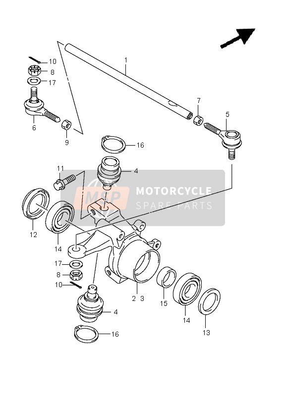 Suzuki LT-A400F(Z) KINGQUAD ASi 4x4 2011 Steering Knuckle for a 2011 Suzuki LT-A400F(Z) KINGQUAD ASi 4x4