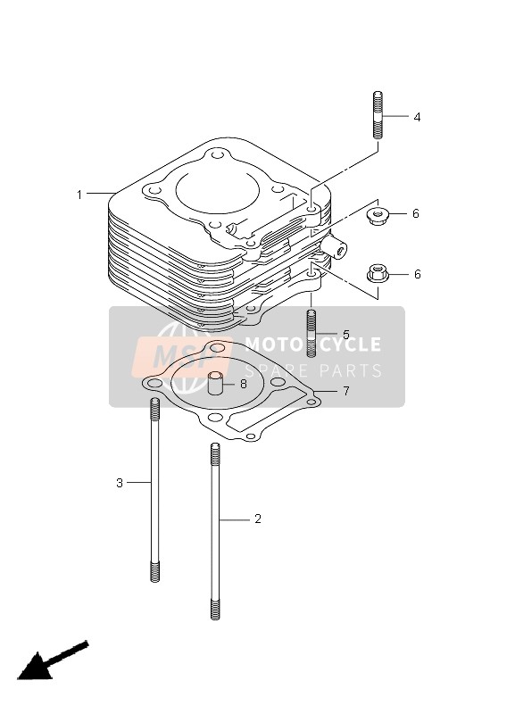 Suzuki LT-F250 OZARK 2012 ZYLINDER für ein 2012 Suzuki LT-F250 OZARK