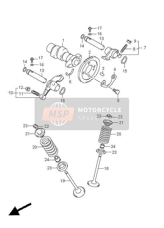 Suzuki LT-F250 OZARK 2012 Cam Shaft & Valve for a 2012 Suzuki LT-F250 OZARK