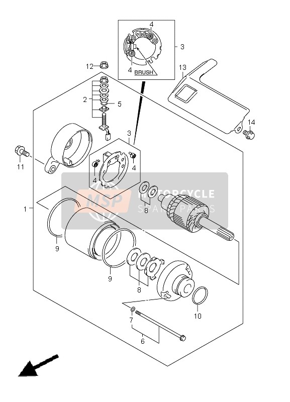 Suzuki LT-F250 OZARK 2012 Starting Motor for a 2012 Suzuki LT-F250 OZARK