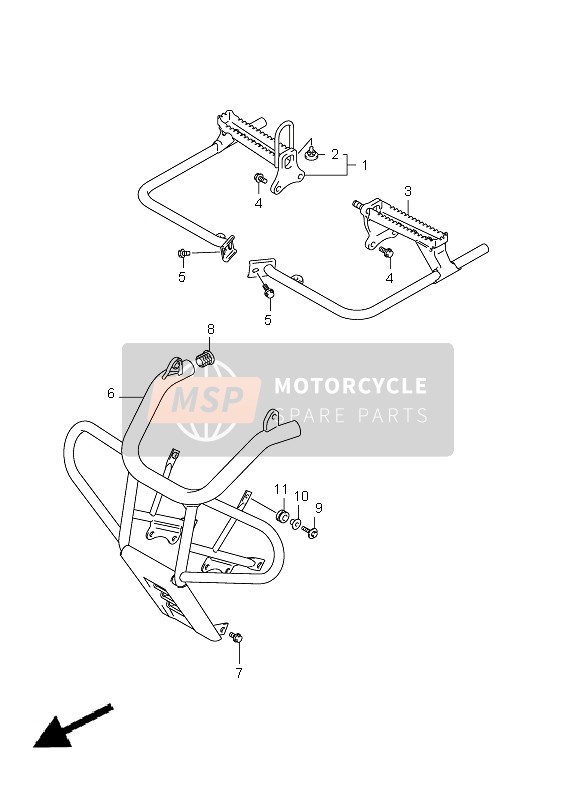 Suzuki LT-F250 OZARK 2012 Footrest (LT-F250 E17) for a 2012 Suzuki LT-F250 OZARK