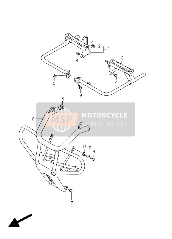 Suzuki LT-F250 OZARK 2012 Repose Pieds (LT-F250 E24) pour un 2012 Suzuki LT-F250 OZARK