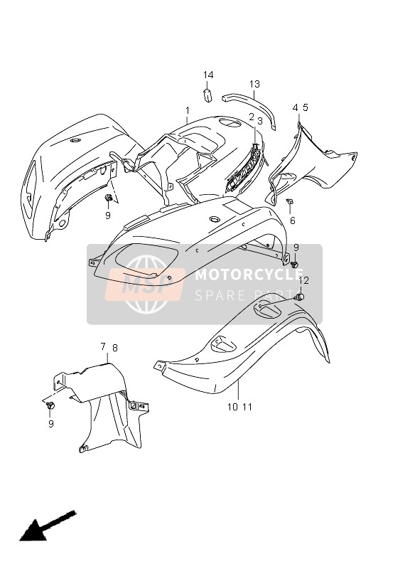 5311105G11YLG, Fender,Front(Green), Suzuki, 0