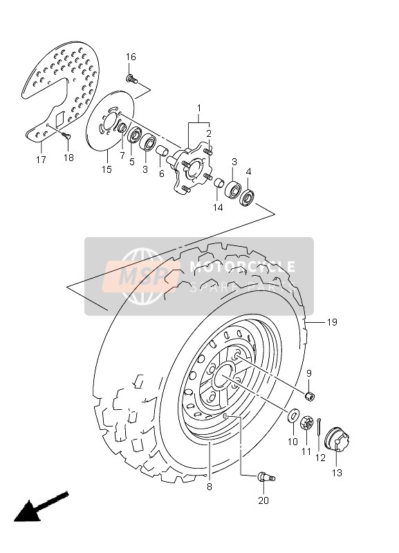 Suzuki LT-F250 OZARK 2012 Front Wheel for a 2012 Suzuki LT-F250 OZARK