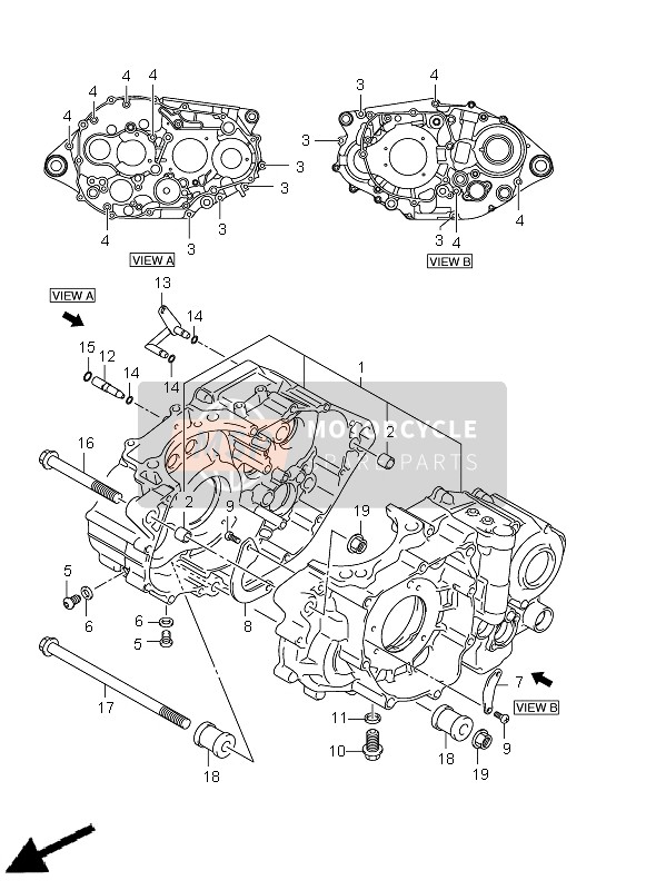 Suzuki LT-Z400(Z) QUADSPORT 2012 Caja Del Cigüeñal para un 2012 Suzuki LT-Z400(Z) QUADSPORT