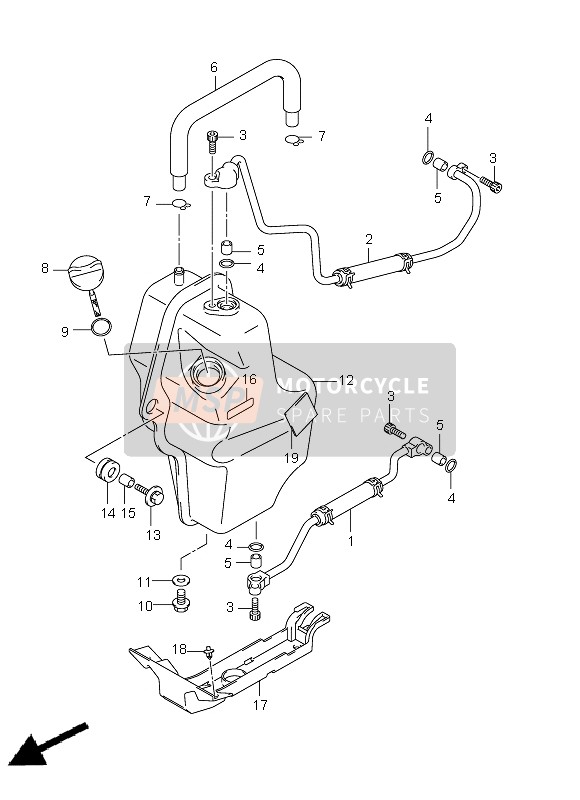 Suzuki LT-Z400(Z) QUADSPORT 2012 Oil Hose for a 2012 Suzuki LT-Z400(Z) QUADSPORT