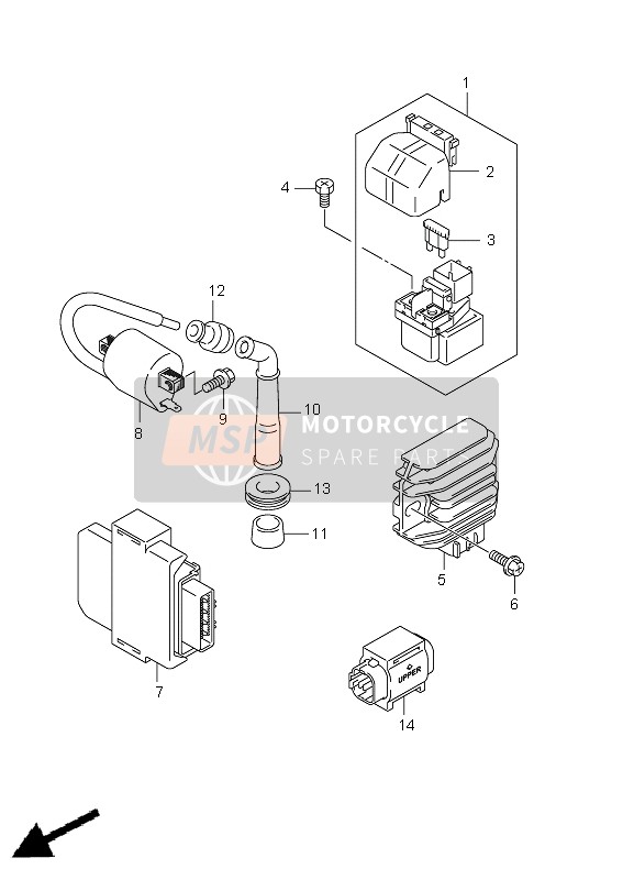 Suzuki LT-Z400(Z) QUADSPORT 2012 Electrical for a 2012 Suzuki LT-Z400(Z) QUADSPORT