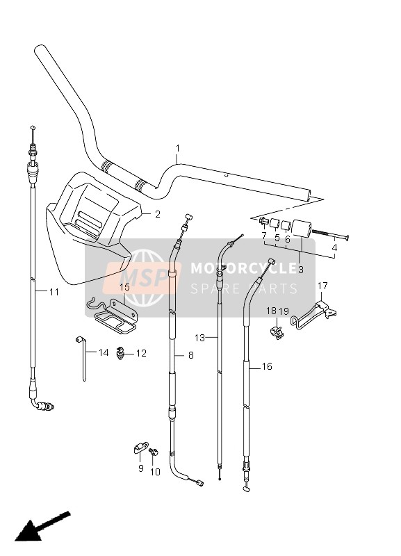 Suzuki LT-Z400(Z) QUADSPORT 2012 Manillar para un 2012 Suzuki LT-Z400(Z) QUADSPORT