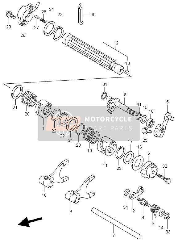 2551003G00, Shaft, Sub T/m Gear, Suzuki, 0