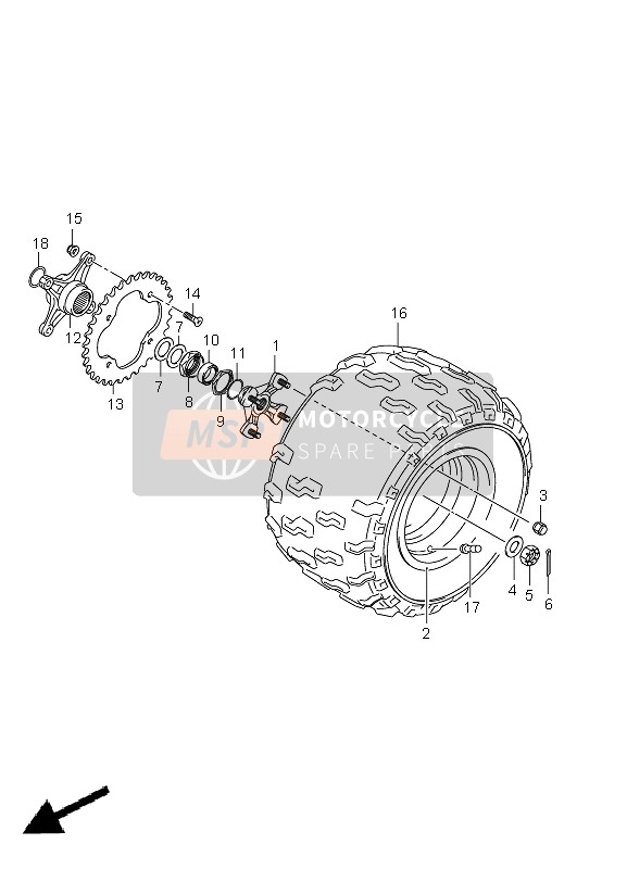 Left Rear Wheel (LT-Z400)