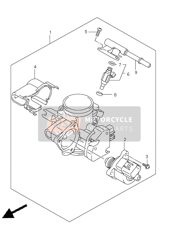 Suzuki LT-A500X(Z) KINGQUAD AXi 4x4 2012 Corpo farfallato per un 2012 Suzuki LT-A500X(Z) KINGQUAD AXi 4x4