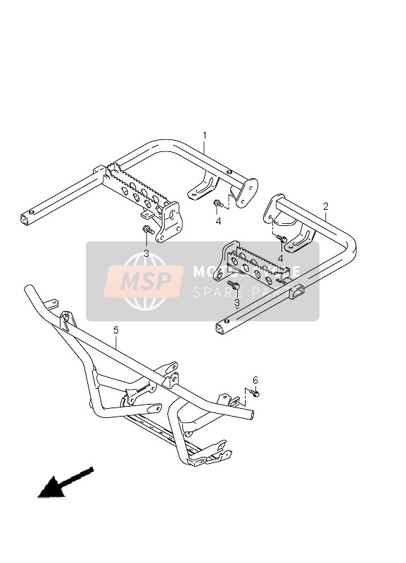 Suzuki LT-A500X(Z) KINGQUAD AXi 4x4 2012 Voetsteun voor een 2012 Suzuki LT-A500X(Z) KINGQUAD AXi 4x4