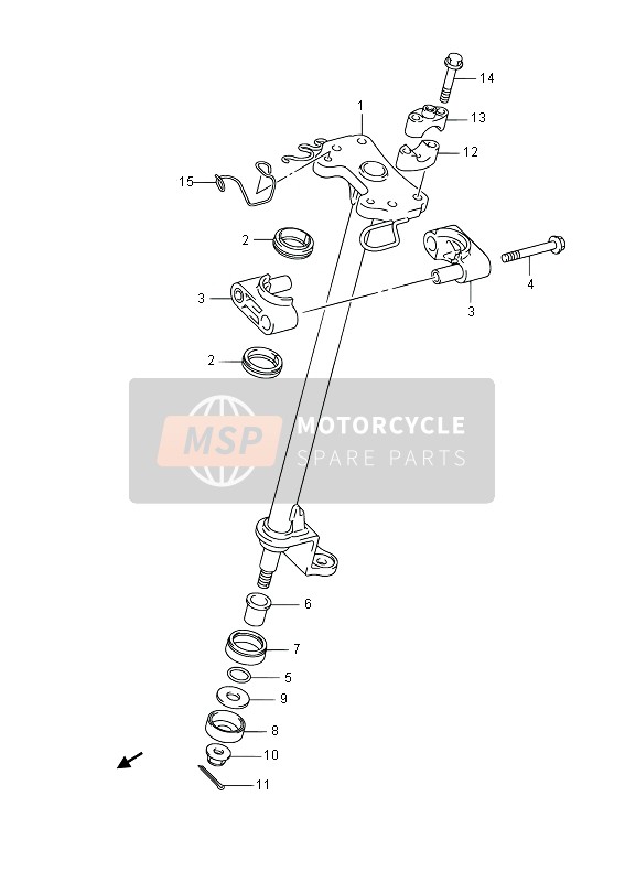 Suzuki LT-A400F(Z) KINGQUAD ASi 4x4 2013 Arbre de direction pour un 2013 Suzuki LT-A400F(Z) KINGQUAD ASi 4x4