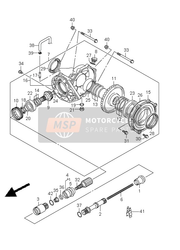 Suzuki LT-A500XP(Z) KINGQUAD AXi 4x4 2012 Engrenage conique final (Arrière) pour un 2012 Suzuki LT-A500XP(Z) KINGQUAD AXi 4x4