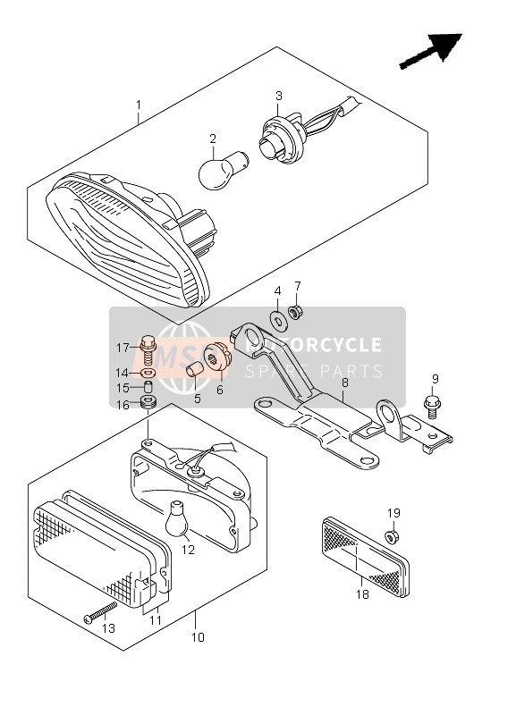 Lampe combinée arrière (LT-A500XP P17)