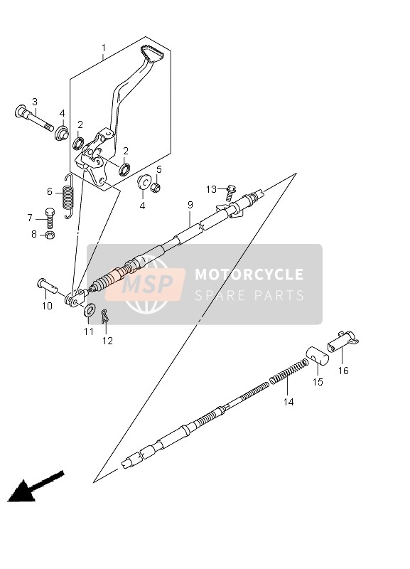 Suzuki LT-A500XP(Z) KINGQUAD AXi 4x4 2012 Freno posteriore per un 2012 Suzuki LT-A500XP(Z) KINGQUAD AXi 4x4