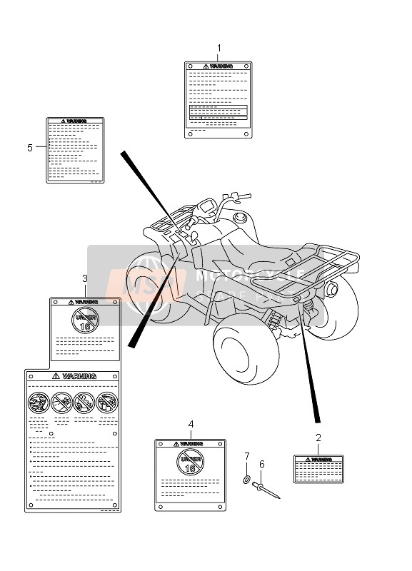 Suzuki LT-A500XP(Z) KINGQUAD AXi 4x4 2012 Label (LT-A500XPZ P17) for a 2012 Suzuki LT-A500XP(Z) KINGQUAD AXi 4x4