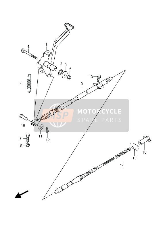 Suzuki LT-A750X(Z) KINGQUAD AXi 4X4 2014 Pédale de frein pour un 2014 Suzuki LT-A750X(Z) KINGQUAD AXi 4X4