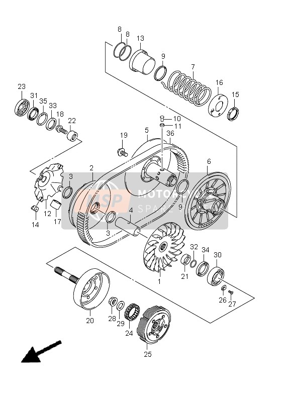 Suzuki LT-A750XP(Z) KINGQUAD AXi 4x4 2012 Transmission (1) pour un 2012 Suzuki LT-A750XP(Z) KINGQUAD AXi 4x4