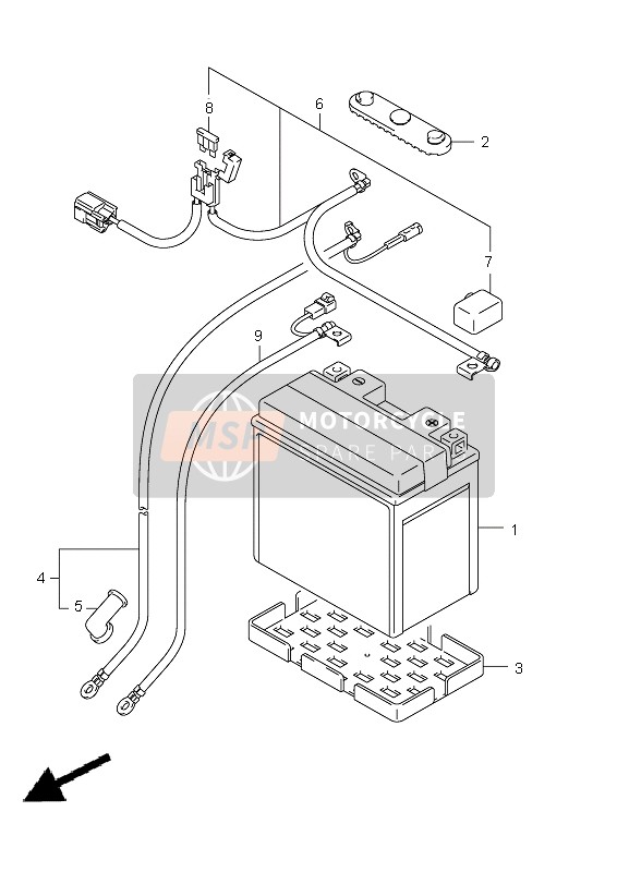 Suzuki LT-A750XP(Z) KINGQUAD AXi 4x4 2012 Batterie pour un 2012 Suzuki LT-A750XP(Z) KINGQUAD AXi 4x4