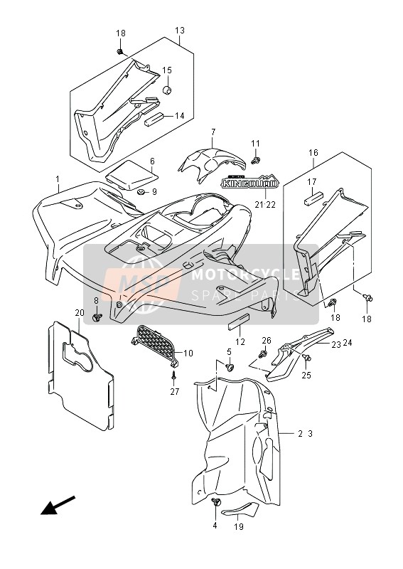 Suzuki LT-A750X(Z) KINGQUAD AXi 4X4 2014 Front Fender (LT-A750XZ) for a 2014 Suzuki LT-A750X(Z) KINGQUAD AXi 4X4